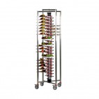Chariots pliant, en acier inoxydable, 84 assiettes, hauteur 1900 mm 