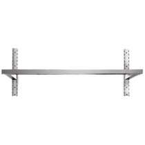 Étagère murale sur crémaillère 1 niveau,  inox, profondeur 300 mm