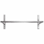 Étagère murale sur crémaillère 1 niveau,  inox, profondeur 300 mm