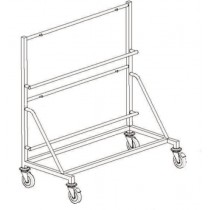 Chariot laboratoire, en tube inox, porte-barquettes double, hauteur  1110 mm