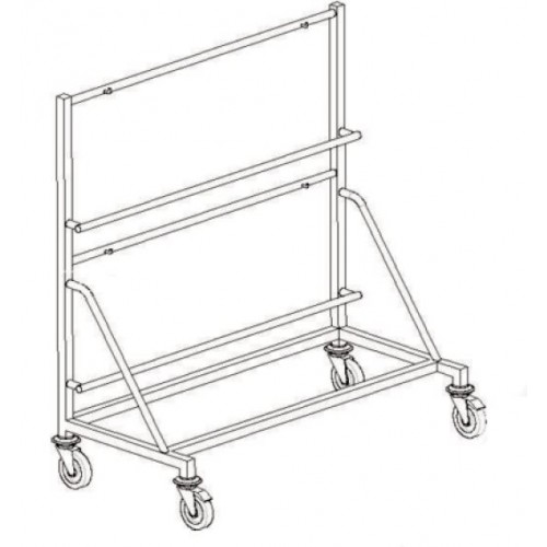 Chariot laboratoire tube inox porte-barquettes double hauteur 1110 mm Chariot laboratoire tube inox porte-barquettes double hauteur 1110 mm