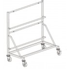 Chariot laboratoire, en tube inox, porte-barquettes double, hauteur  1110 mm