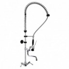 Robinetterie cuisine douchette mono trou avec robinet intermediaire