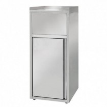 Poubelle snack, en inox AISI 201, 120 L,  L 500 x P 530 x H 1200 mm