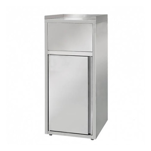 Poubelle snack, en acier inoxydable, L 500 x P 530 x H 1200 (+25) mm Poubelle snack, en acier inoxydable, L 500 x P 530 x H 1200 (+25) mm