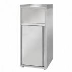Poubelle snack, en inox AISI 201, 120 L,  L 500 x P 530 x H 1200 mm