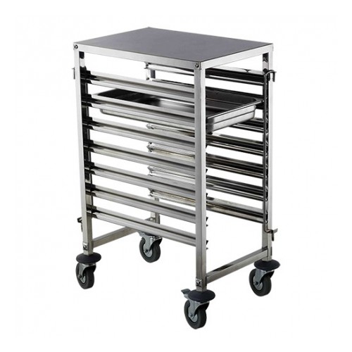 Chariot inox GN 1/1 euronorme 600 x 400, 7 niveaux Chariot inox GN 1/1 euronorme 600 x 400, 7 niveaux