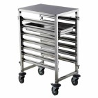 Chariot inox GN 1/1, 7 niveaux, L 380 x P 550 x H 870 mm