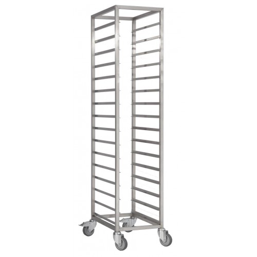Chariot de transport pour plateaux euronorm 600 x 800 mm inox AISI 430 20 niveaux Chariot de transport pour plateaux euronorm 600 x 800 mm inox AISI 430 20 niveaux
