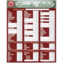Tableau de prix viande halal, L 700 x P 770 mm
