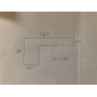 Etagère murale en "L", plateau inox, inox, sur mesure