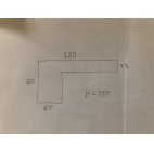 Etagère murale en "L", plateau inox, sur mesure