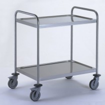 Chariot de service avec 2 arceaux 2 plateaux de 1000 x 600 mm, livrés à plat