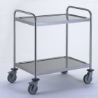 Chariot de service avec 2 arceaux 2 plateaux de 1000 x 600 mm, livrés à plat