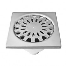 Siphon en acier inox EN 1.4301, sortie verticale, Ø 63 mm, 200 x 200 mm