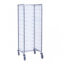 Chariot cafétéria 1 x 12 niveaux entrée sens largeur , en acier inoxydable, hauteur 1790 mm