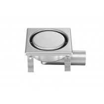Siphon en acier inox EN 1.4301, sortie latérale, Ø 50 mm, 150 x 150 mm