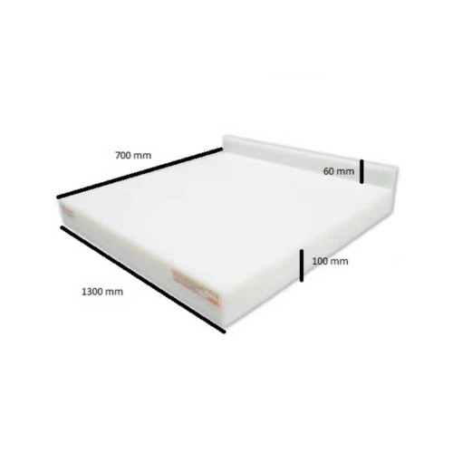 Bloc de découpe polyéthylène, adossé, L 1300 x P 700 x H 100 mm, sur mesure Bloc de découpe polyéthylène, adossé, L 1300 x P 700 x H 100 mm, sur mesure
