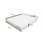 Bloc de découpe polyéthylène, adossé, L 1300 x P 700 x H 100 mm, sur mesure