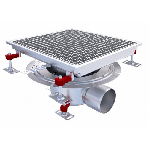 Siphon téléscopique Epur HygieneFirst avec grilles inox 400 x 370 mm sortie horizontale centrée Ø 110 mm Siphon téléscopique Epur HygieneFirst avec grilles inox 400 x 370 mm sortie horizontale centrée Ø 110 mm