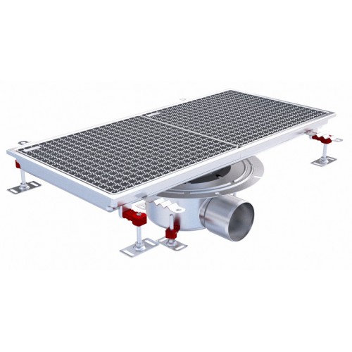 Siphon téléscopique Epur HygieneFirst avec grilles inox caillebotis 400 x 800 mm sortie horizontale centrée Ø 110 mm Siphon téléscopique Epur HygieneFirst avec grilles inox caillebotis 400 x 800 mm sortie horizontale centrée Ø 110 mm