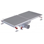 Siphon téléscopique Epur HygieneFirst avec grilles inox caillebotis 500 x 1000 mm sortie horizontale centrée Ø 110 mm