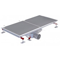 Siphon téléscopique Epur HygieneFirst avec grilles inox caillebotis 500 x 1000 mm sortie horizontale centrée Ø 110 mm