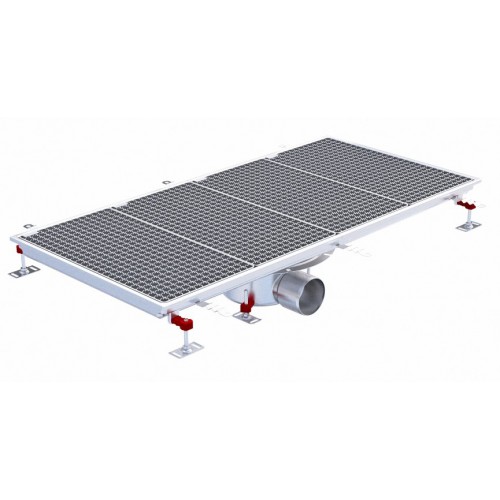 Siphon téléscopique Epur HygieneFirst avec grilles inox caillebotis 600 x 1200 mm sortie horizontale centrée Ø 110 mm Siphon téléscopique Epur HygieneFirst avec grilles inox caillebotis 600 x 1200 mm sortie horizontale centrée Ø 110 mm