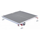 Siphon téléscopique Epur HygieneFirst avec grilles caillebotis 800 x 800 mm sortie horizontale centrée Ø 110 mm