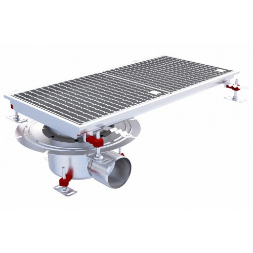 Siphon téléscopique Epur HygieneFirst avec grilles à barreaux 800 x 370 mm sortie horizontale en bout Ø 110 mm Siphon téléscopique Epur HygieneFirst avec grilles à barreaux 800 x 370 mm sortie horizontale en bout Ø 110 mm