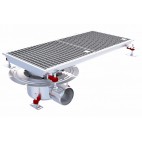 Siphon téléscopique Epur HygieneFirst avec grilles à barreaux 800 x 370 mm sortie horizontale en bout Ø 110 mm