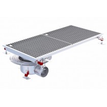 Siphon téléscopique Epur HygieneFirst avec grilles à barreaux 1000 x 470 mm sortie horizontale en bout Ø 110 mm