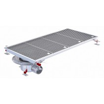 Siphon téléscopique Epur HygieneFirst avec grilles à barreaux 600 x 1200 mm sortie horizontale en bout Ø 110 mm