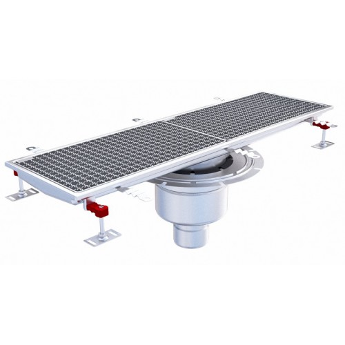 Siphon téléscopique Epur HygieneFirst avec grilles caillebotis 300 x 1000 mm sortie verticale centrée Ø 110 mm Siphon téléscopique Epur HygieneFirst avec grilles caillebotis 300 x 1000 mm sortie verticale centrée Ø 110 mm