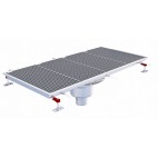 Siphon téléscopique Epur HygieneFirst avec grilles caillebotis 600 x 1200 mm sortie verticale centrée Ø 110 mm