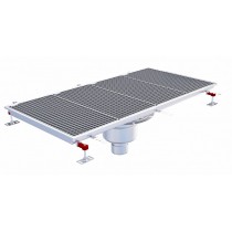 Siphon téléscopique Epur HygieneFirst avec grilles caillebotis 600 x 1200 mm sortie verticale centrée Ø 110 mm