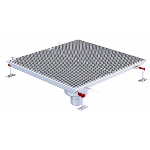 Siphon téléscopique Epur HygieneFirst avec grilles caillebotis 800 x 800 mm sortie verticale centrée Ø 110 mm Siphon téléscopique Epur HygieneFirst avec grilles caillebotis 800 x 800 mm sortie verticale centrée Ø 110 mm