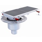 Siphon téléscopique Epur HygieneFirst avec grilles caillebotis 300 x 600 mm sortie verticale en bout Ø 110 mm L 15