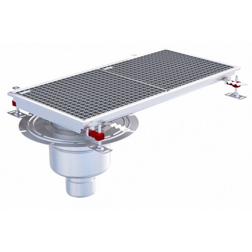 Siphon téléscopique Epur HygieneFirst avec grilles caillebotis 400 x 800 mm sortie verticale en bout Ø 110 mm Siphon téléscopique Epur HygieneFirst avec grilles caillebotis 400 x 800 mm sortie verticale en bout Ø 110 mm