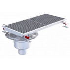 Siphon téléscopique Epur HygieneFirst avec grilles caillebotis 400 x 800 mm sortie verticale en bout Ø 110 mm