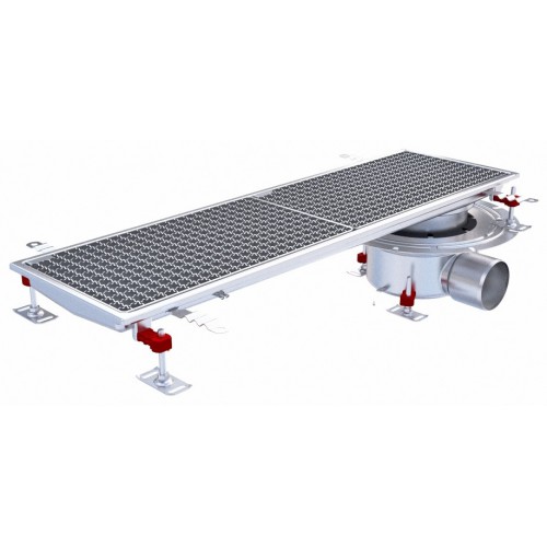 Siphon téléscopique Epur HygieneFirst avec grilles caillebotis 300 x 1000 mm sortie horizontale en bout Ø 110 mm Siphon téléscopique Epur HygieneFirst avec grilles caillebotis 300 x 1000 mm sortie horizontale en bout Ø 110 mm