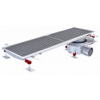 Siphon téléscopique Epur HygieneFirst avec grilles inox, 1000 x 270 mm, sortie horizontale en bout, Ø 110 mm