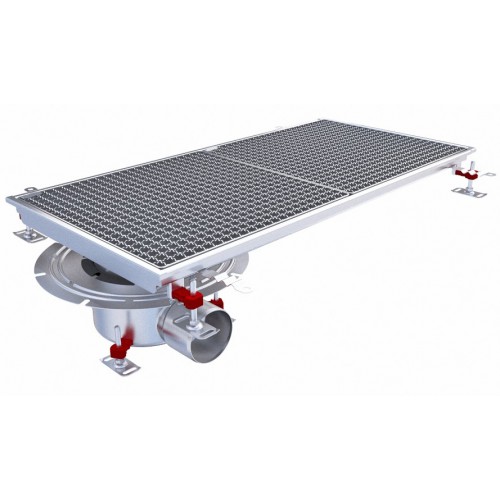 Siphon téléscopique Epur HygieneFirst avec grilles caillebotis 500 x 1000 mm sortie horizontale en bout Ø 110 mm Siphon téléscopique Epur HygieneFirst avec grilles caillebotis 500 x 1000 mm sortie horizontale en bout Ø 110 mm