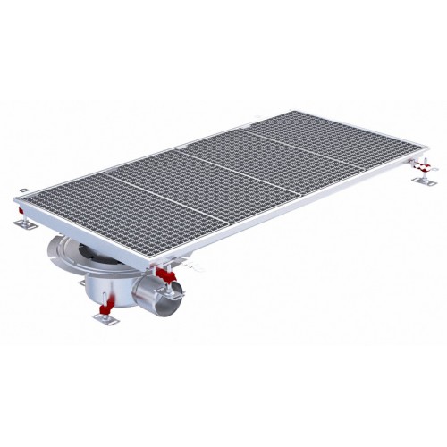 Siphon téléscopique Epur HygieneFirst avec grilles caillebotis 600 x 1200 mm sortie horizontale en bout Ø 110 mm Siphon téléscopique Epur HygieneFirst avec grilles caillebotis 600 x 1200 mm sortie horizontale en bout Ø 110 mm