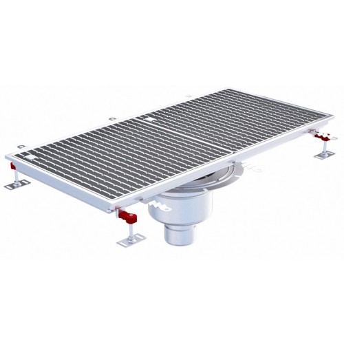 Siphon téléscopique Epur HygieneFirst avec grilles inox 500 x 1000 mm sortie verticale centrée Ø 110 mm Siphon téléscopique Epur HygieneFirst avec grilles inox 500 x 1000 mm sortie verticale centrée Ø 110 mm