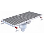 Siphon téléscopique Epur HygieneFirst avec grilles inox, 1000 x 470 mm, sortie verticale centrée, Ø 110 mm