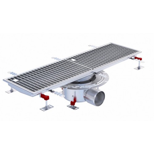 Siphon téléscopique Epur HygieneFirst avec grilles inox 300 x 1000 mm sortie horizontale centrée Ø 110 mm Siphon téléscopique Epur HygieneFirst avec grilles inox 300 x 1000 mm sortie horizontale centrée Ø 110 mm