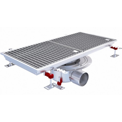 Siphon téléscopique Epur HygieneFirst avec grilles inox 400 x 800 mm sortie horizontale centrée Ø 110 mm Siphon téléscopique Epur HygieneFirst avec grilles inox 400 x 800 mm sortie horizontale centrée Ø 110 mm