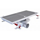Siphon téléscopique Epur HygieneFirst avec grilles inox, 800 x 370 mm, sortie horizontale centrée, Ø 110 mm