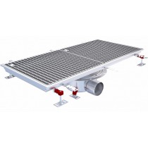 Siphon téléscopique Epur HygieneFirst avec grilles inox, 1000 x 470 mm, sortie horizontale centrée, Ø 110 mm